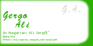 gergo ali business card